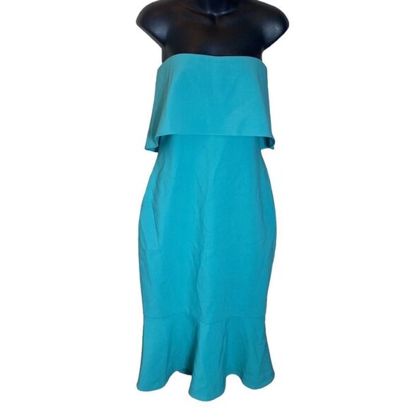 Likely Conrad strapless midi dress latego bay 10 blue chic polished preppy - Picture 3 of 7